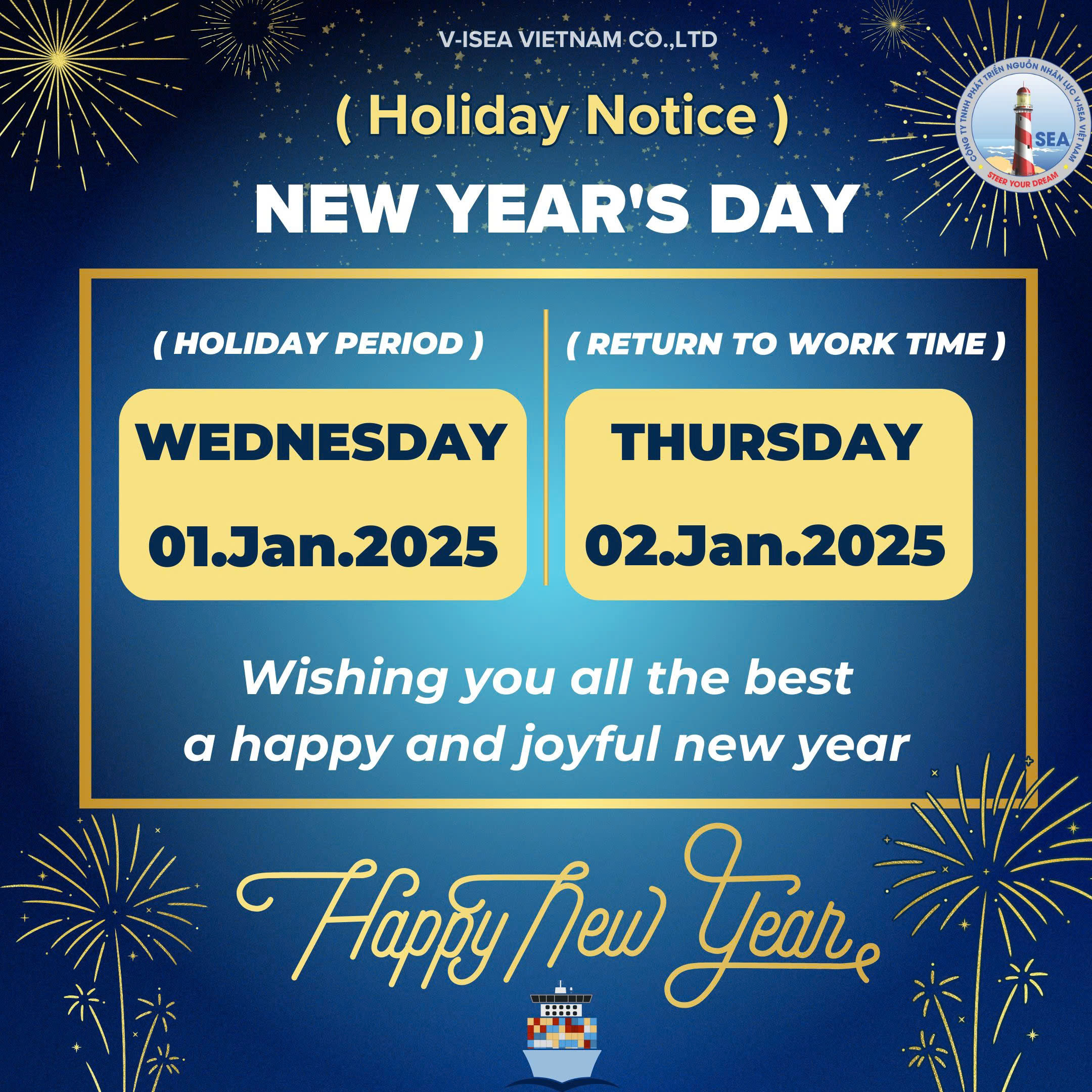 V-Isea Vietnam holiday notice